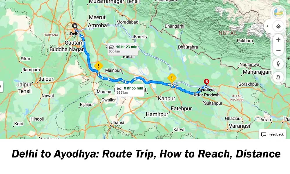 Delhi to Ayodhya: Route Trip, How to Reach, Distance
