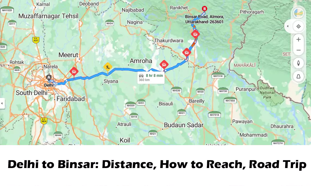 Delhi to Binsar