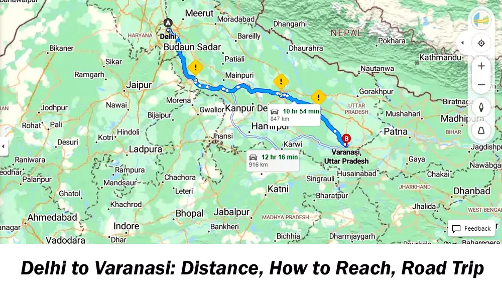 Delhi to Varanasi